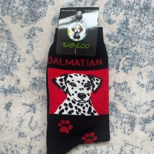 Dalmatian Dog Socks - Black and Red